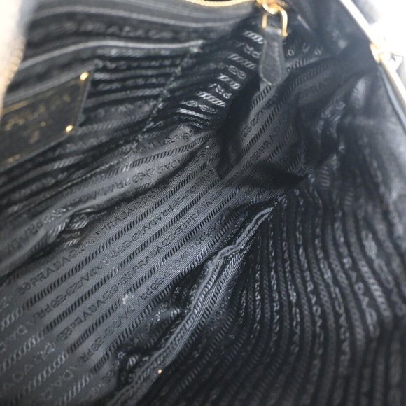 PRADA Logo Tessuto 2Way Shoulder Hand Bag Nylon Leather Black Nero 72YD575 - Picture 10 of 16